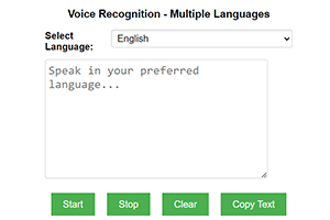Multiple Languages Voice Recognition